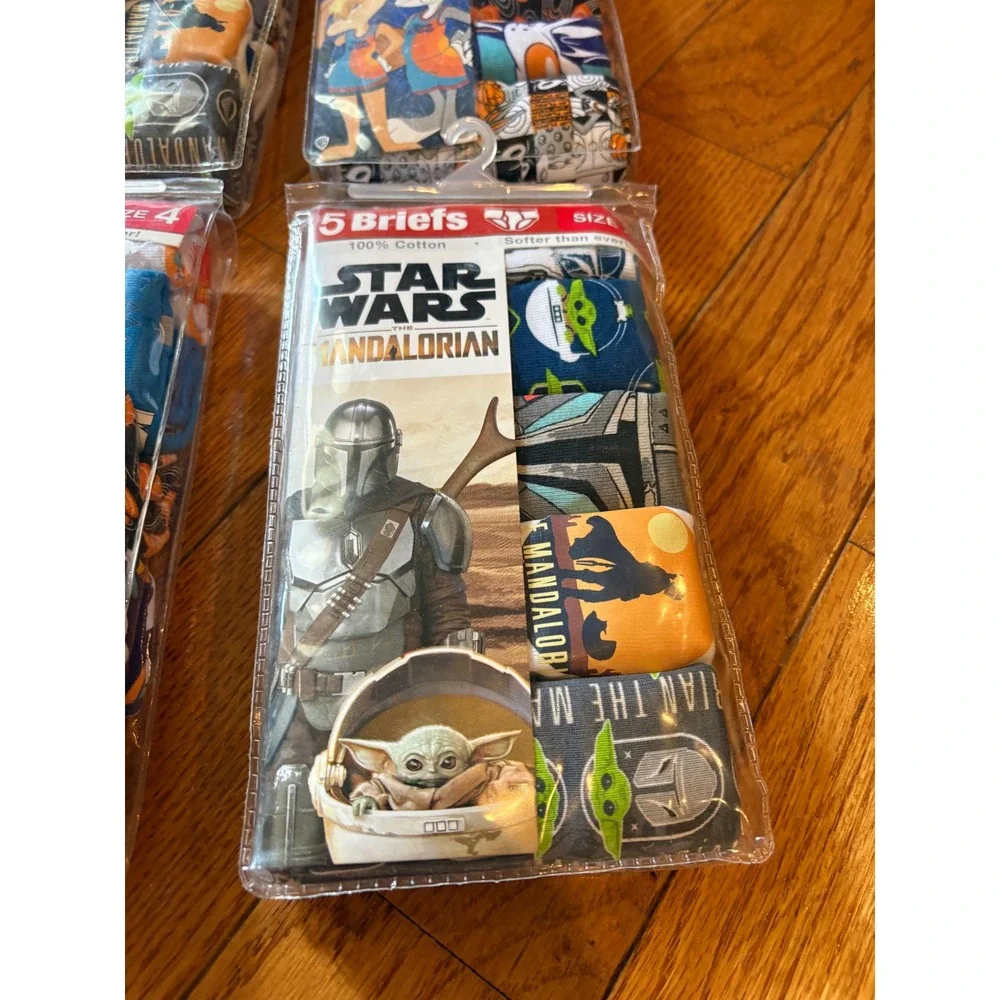 Handcraft Boys 20pk Briefs Size 4 Star Wars Mandalorian Space Jam New Legacy